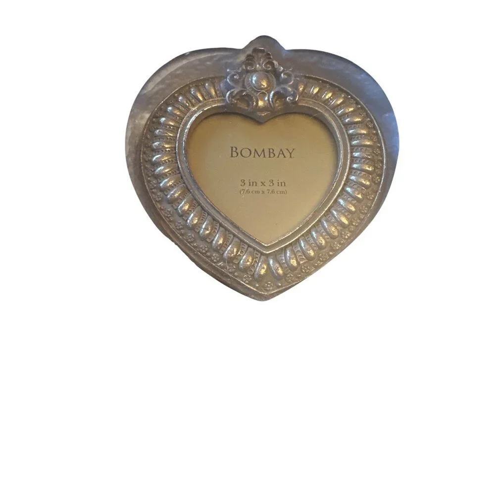 Set Of 3 Bombay Antique Gold-Brushed Picture Frames In Heart Oval & Rectangle Sh
